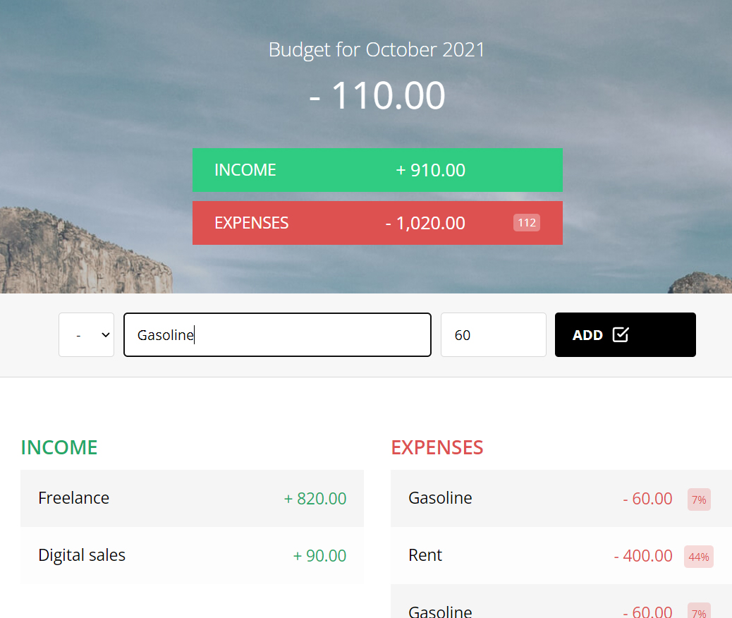 budget calculator project